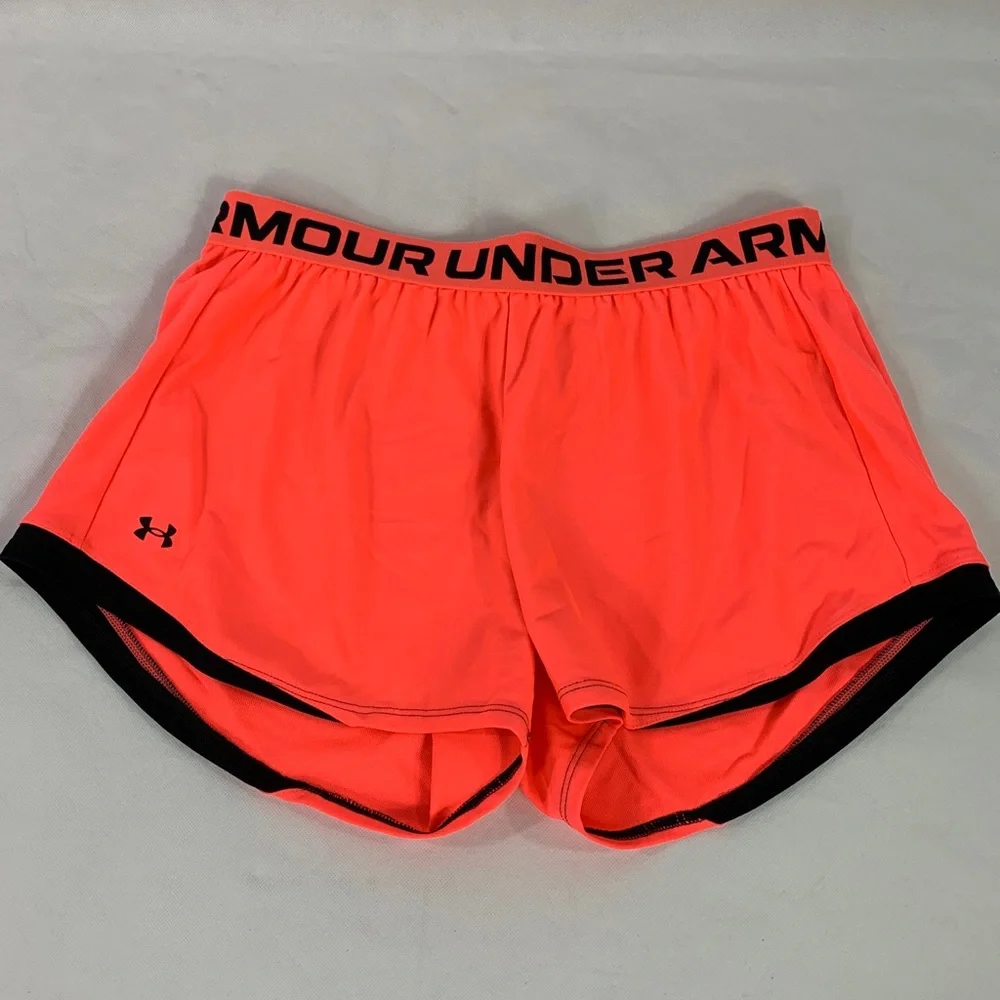 Under Armour Women's UA Play Up 2.0 Shorts Size Large 1362517 Brilliance Pink - Picture 1 of 10